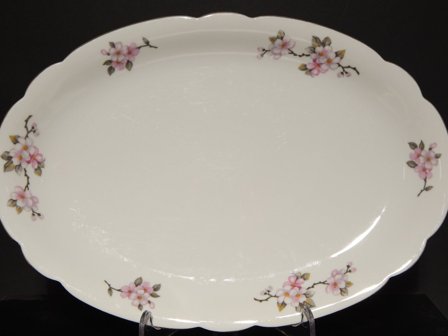 VINTAGE VASSOIO PORCELLANA SELTMANN WEIDEN BAVARIA FIORI DI PESCO MODELLO INKA #