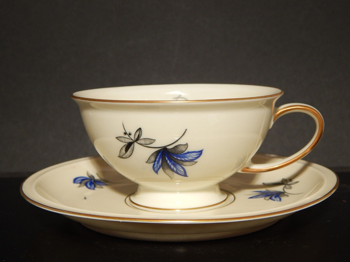ANTICA PREZIOSA TAZZA TE' PORCELLANA ROSENTHAL WINIFRED FIORI BLU difetto