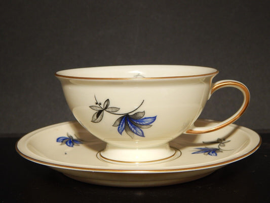 ANTICA PREZIOSA TAZZA TE' PORCELLANA ROSENTHAL WINIFRED FIORI BLU difetto