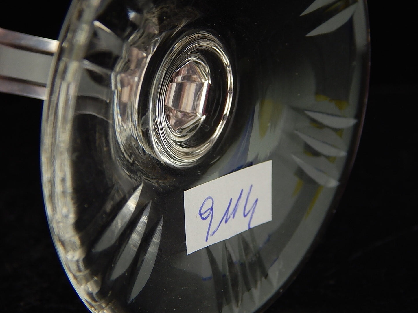 PREZIOSO VINTAGE BICCHIERE CALICE CRISTALLO BOEMIA MOLATO ROSSO RUBINO