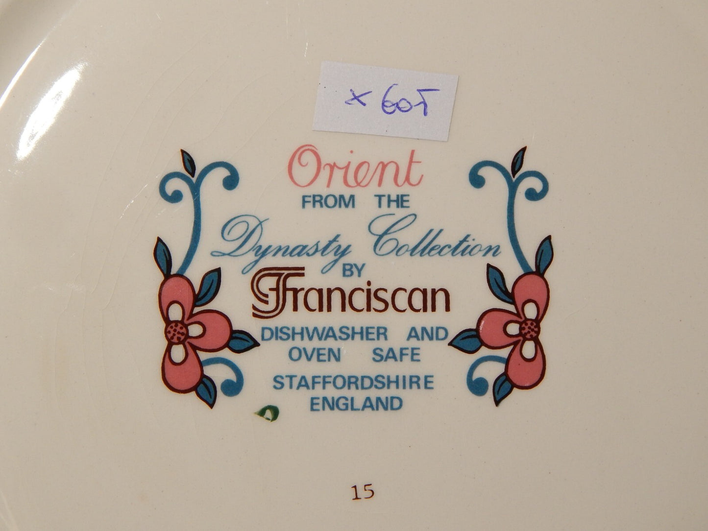 VINTAGE PIATTO PIANO PORCELLANA ORIENT DYNASTY COLLECTION BY FRANCISCAN