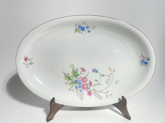 VINTAGE VASSOIO PIATTO OVALE PORCELLANA SELTMANN WEIDEN DISEGNO INGRID