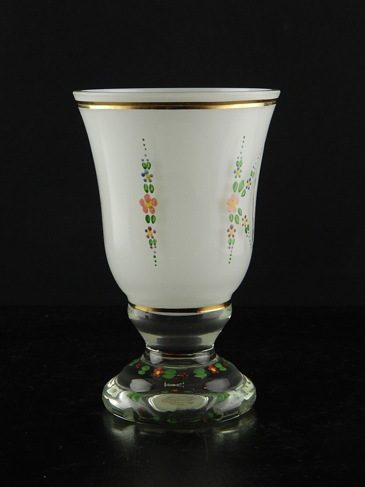 ANTICO BICCHIERE BOCCALE CRISTALLO MOLATO INCISO BOEMIA BIEDERMEIER INCAMICIATO*