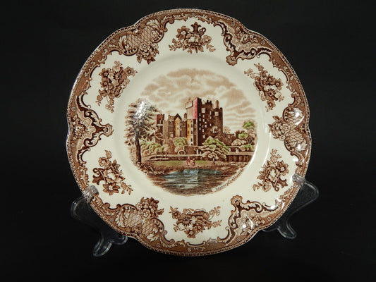 VINTAGE JOHNSON BROS OLD BRITAIN CASTLE MULTICOLOR PIATTO PIANO SEMI-PORCELLANA