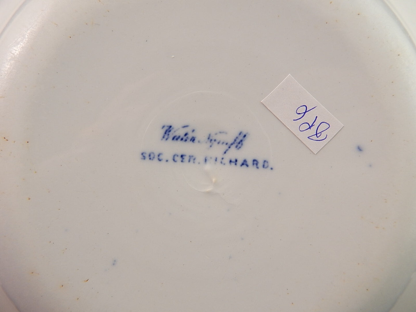 ANTICO PIATTO FONDO NINFEE BLU CERAMICA RICHARD MILANO FINE 800 WATER NYMPH A896