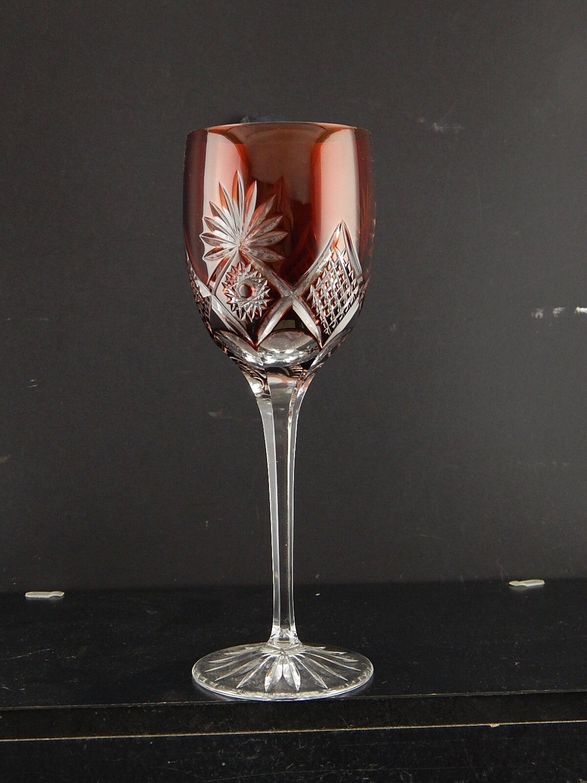 PREZIOSO VINTAGE BICCHIERE CALICE CRISTALLO GERMANIA MOLATO NACHTMANN PORPORA