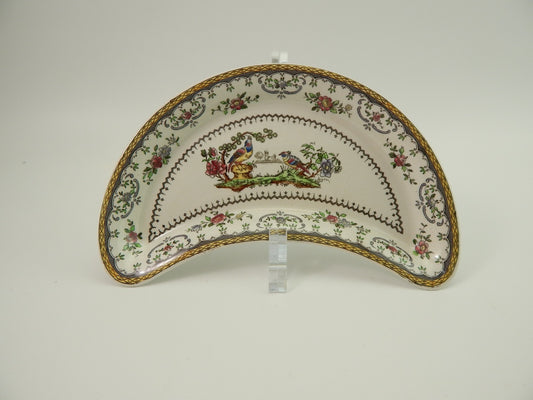 ANTICO PIATTO MEZZA LUNA SEMI PORCELLANA COPELAND LATE SPODE CHELSEA DIFETTO