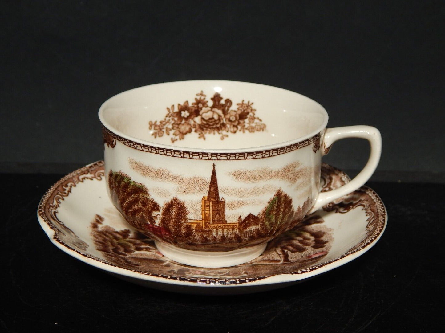 ANTICA TAZZA DA TE' PORCELLANA JOHNSON BROS OLD BRITAIN CASTLE MULTICOLOR