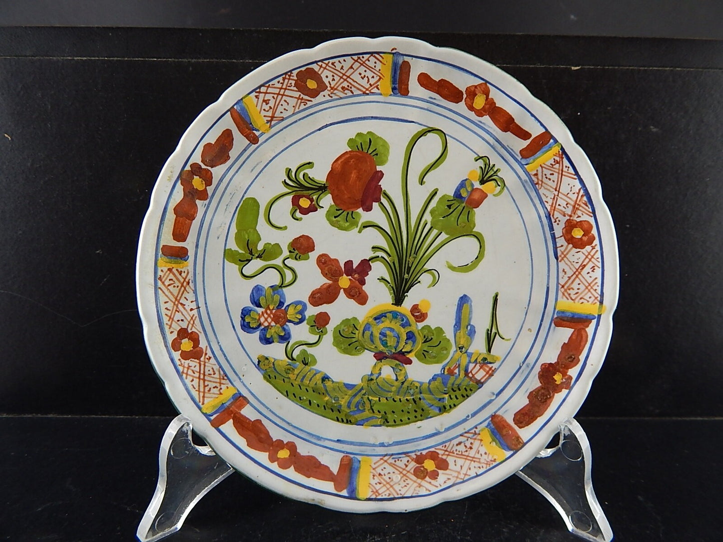 VINTAGE TAZZA DA TE' AL GAROFANO CERAMICA MAIOLICA MORELLI FAENZA HANDMADE ITALY