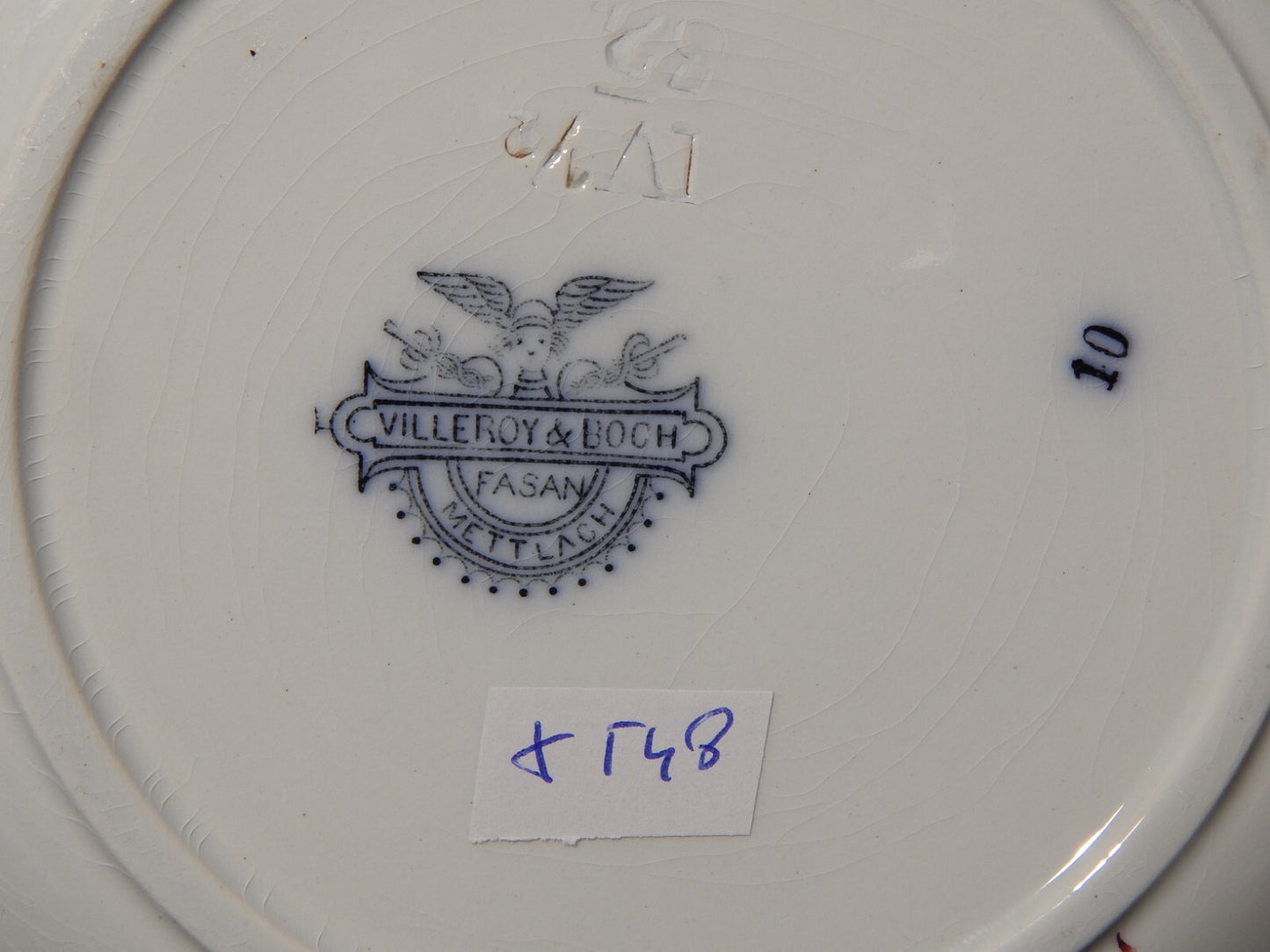 ANTICO ART NOUVEAU PIATTO PORCELLANA VILLEROY&BOCH METTLACH DECORO FASAN