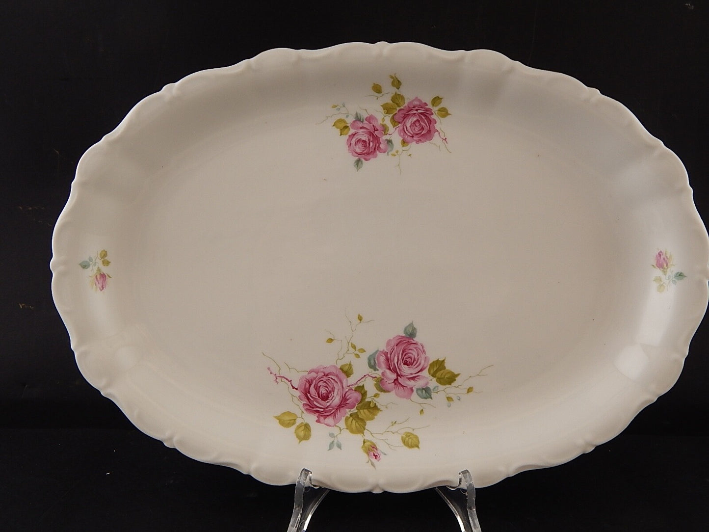 ANTICO VASSOIO PIATTO OVALE PORCELLANA SELTMANN WEIDEN BAVARIA THERESIA ROSE