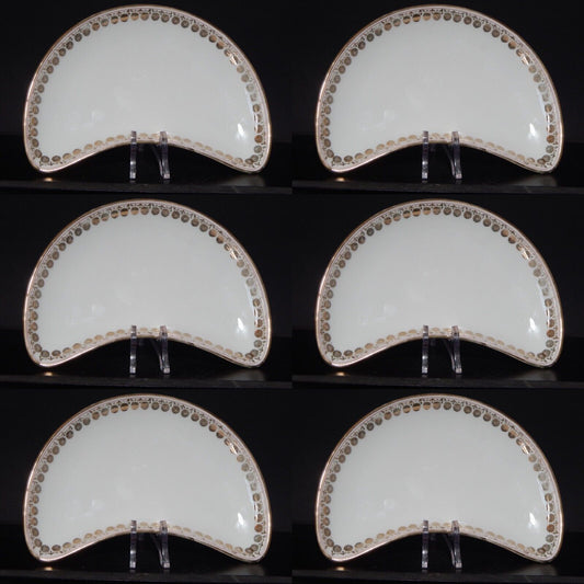 ANTICO SERVIZIO TAVOLA 6 PIATTI INSALATA MEZZA LUNA PORCELLANA GINORI LIBERTY