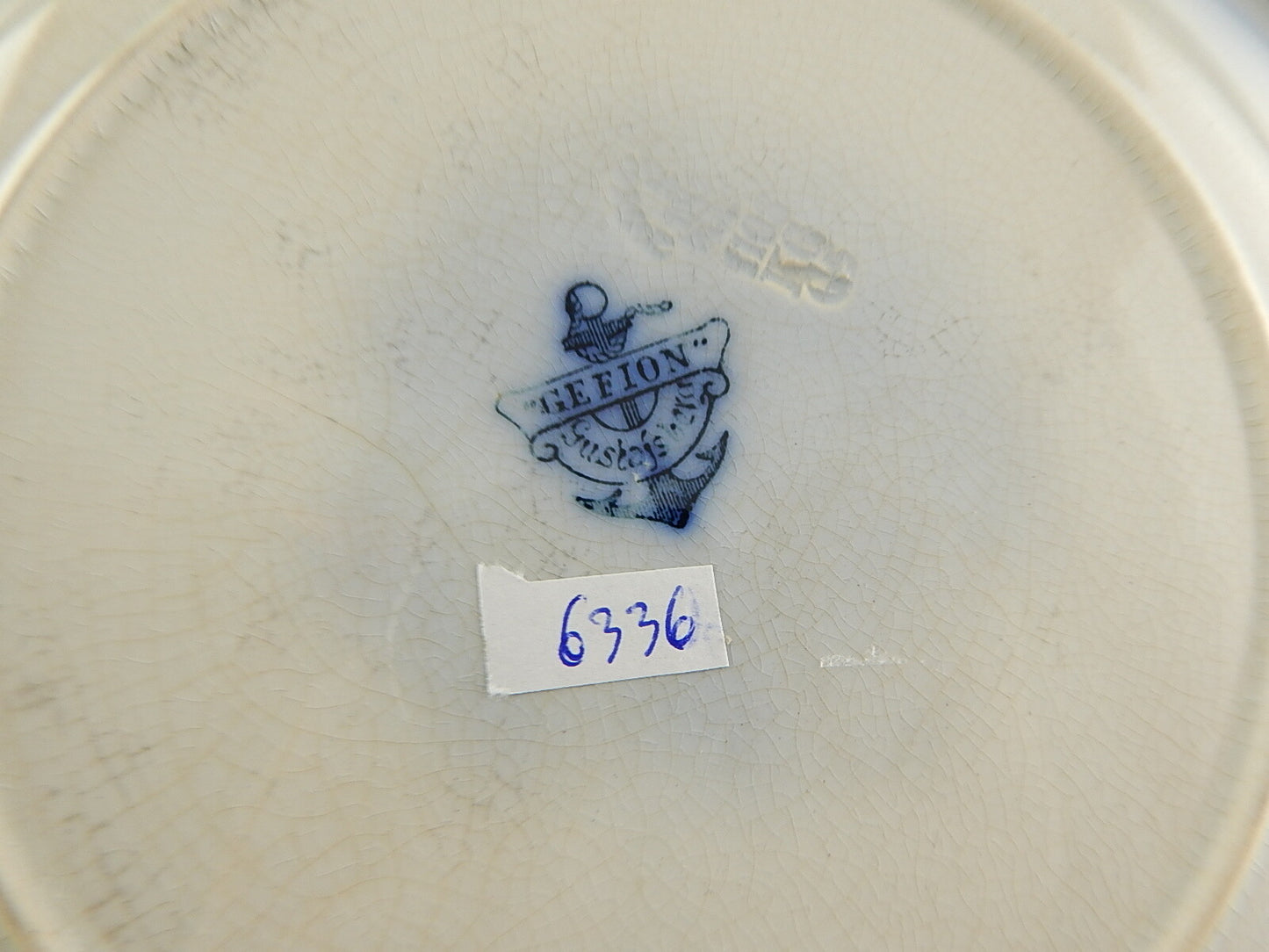 ANTICO AUTENTICO RARO PIATTO PIANO PORCELLANA SECONDA META' 1800 GUSTAVSBERG