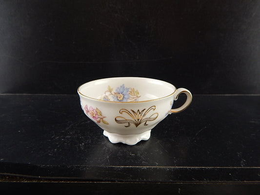 ANTICA TAZZINA CAFFE' PORCELLANA BIANCA FIORI E ORO BAVARIA SELTMANN THERESIA #