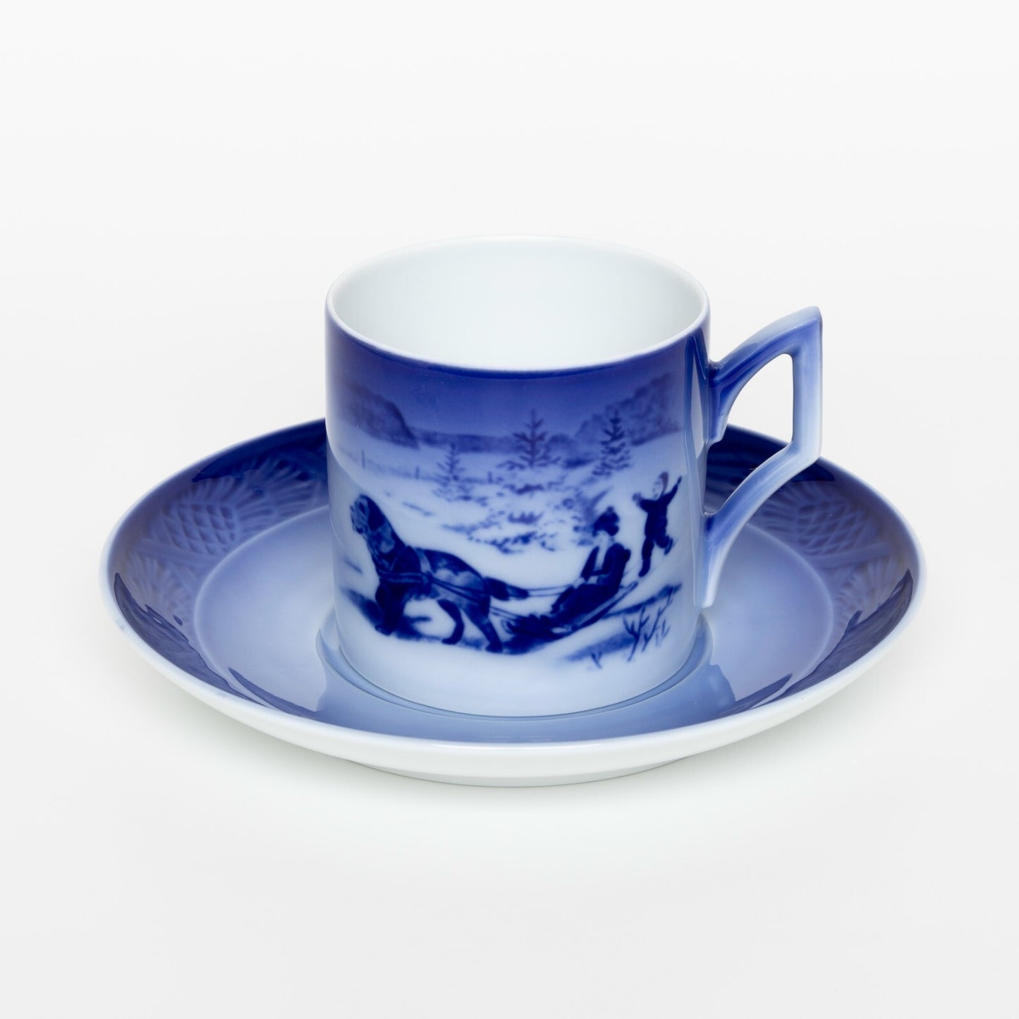 ROYAL COPENHAGEN PORCELLANA TAZZA DI NATALE 1986 CON SCATOLA ORIGINALE CM 7