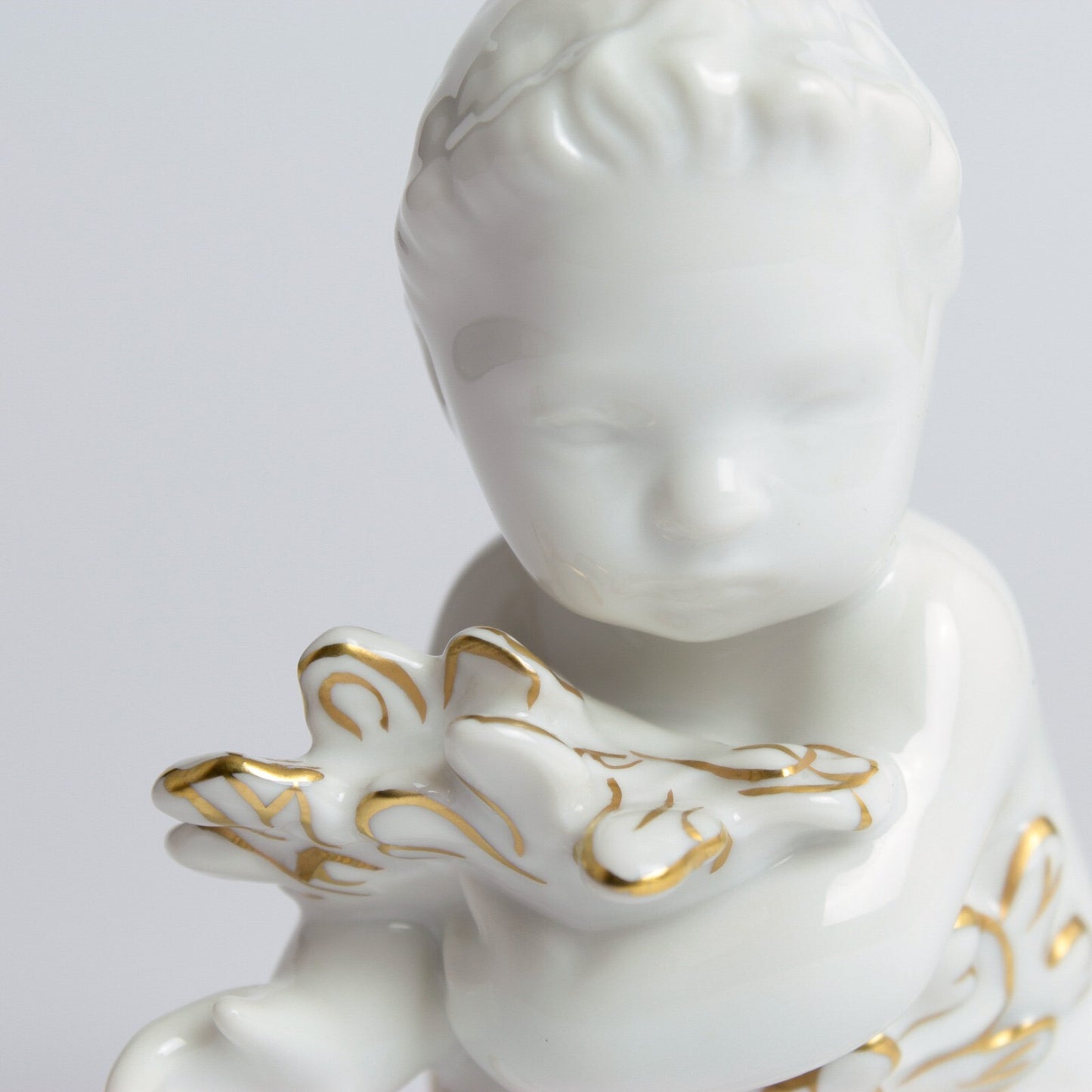 STATUINA PORCELLANA ROYAL COPENHAGEN BING&GRONDAHL "Ragazzo del Mare" CON ORO