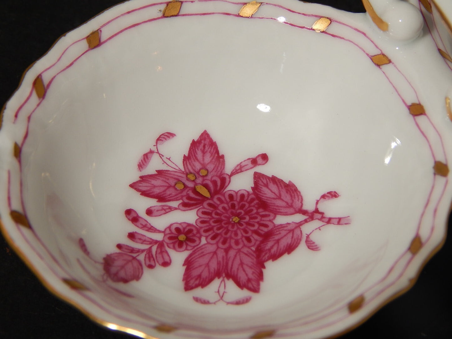 PREZIOSA PORCELLANA SALIERA PORTA SALE HEREND APPONYI CHINESE BOUQUET ROSA