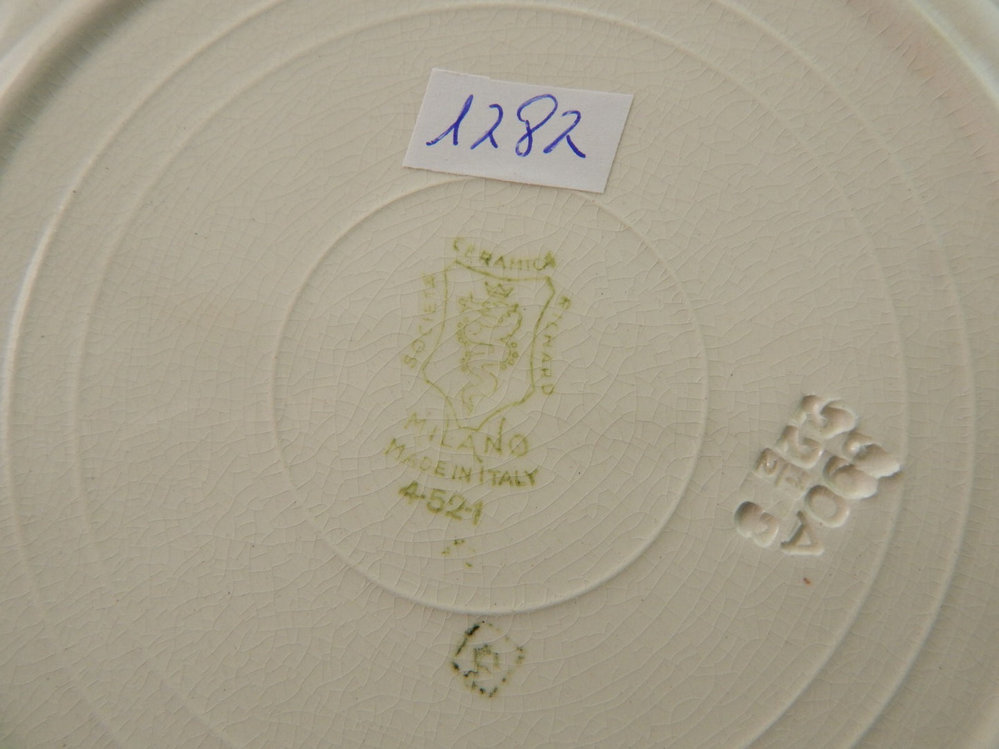 ANTICO PIATTO SEMI PORCELLANA RICHARD CERAMICHE MILANO DECORO FERRARA #1787