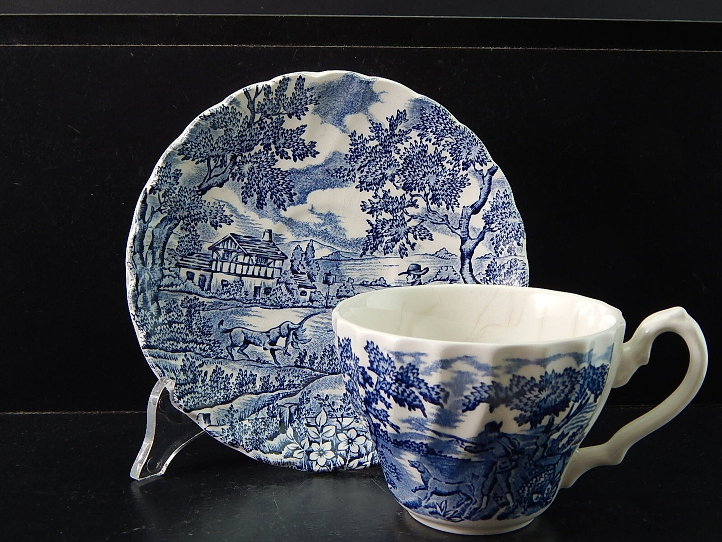 VINTAGE CERAMICA TAZZA TE' THE HUNTER MYOTT POTTERY ENGLAND IL CACCIATORE #2116