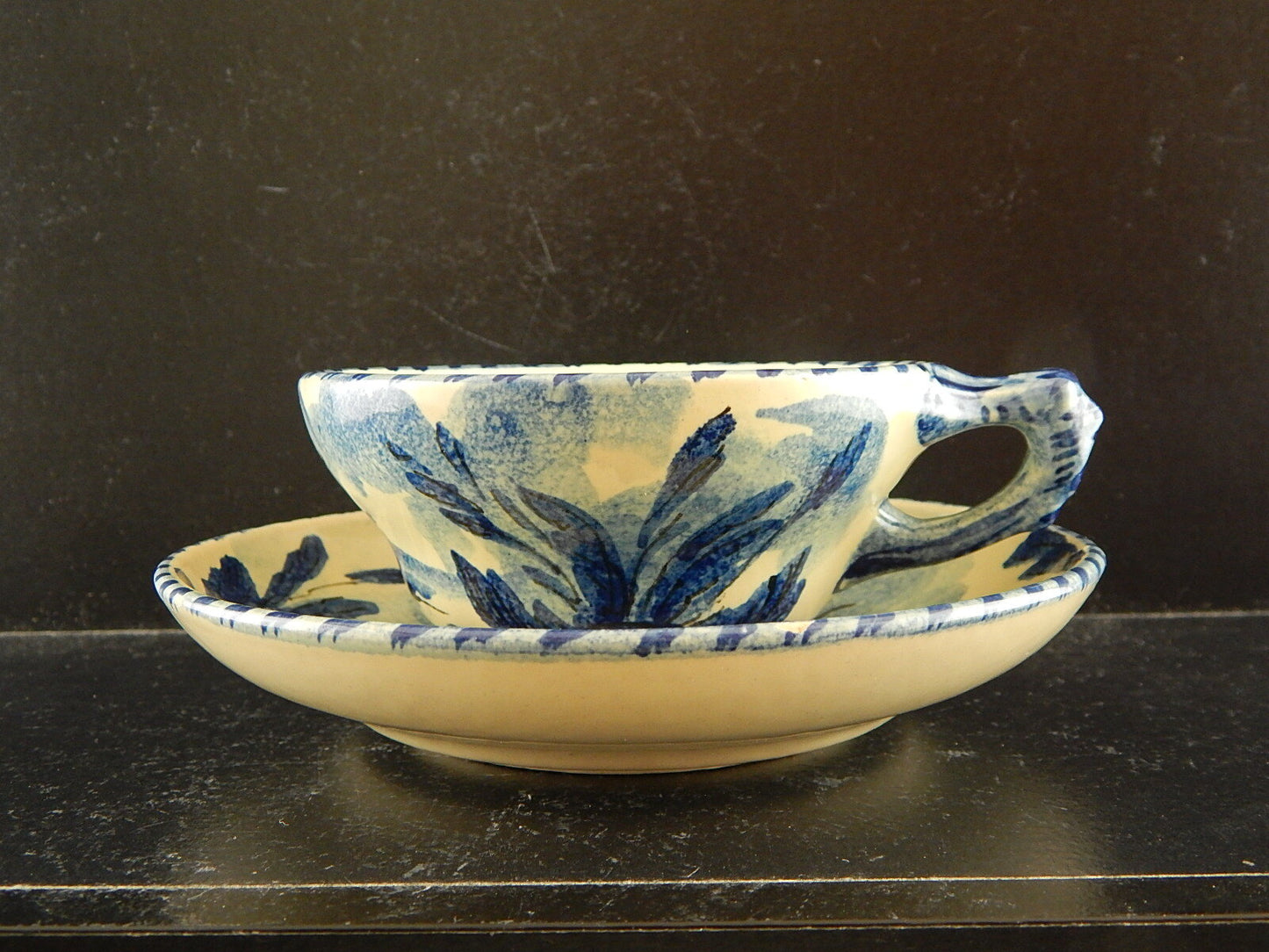 ANTICA TAZZA DA TE' CERAMICA ALBISOLA HANDMADE MADE ITALY DIPINTA A MANO #2