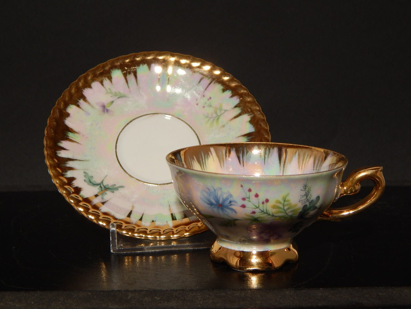 ANTICA RARA TAZZINA CAFFE' PORCELLANA BAVARIA RUDOLF WACHTER DECORO LUSTRO E ORO