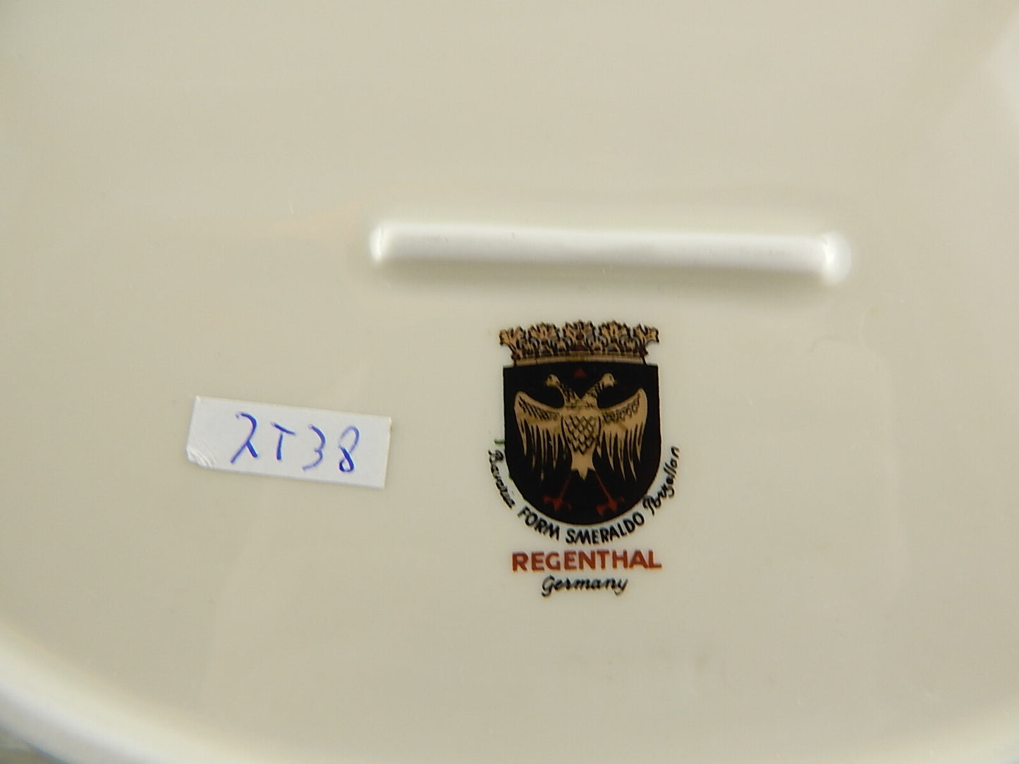 RETRO ELEGANTE RAVIERA VASSOIO IMPERO PORCELLANA BAVARIA AVORIO SMERALDO ORO