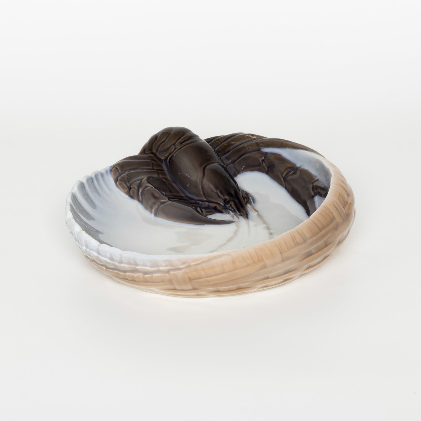 PIATTO PORCELLANA ROYAL COPENHAGEN PER SERVIRE FRUTTI DI MARE CON GAMBERO CM 17