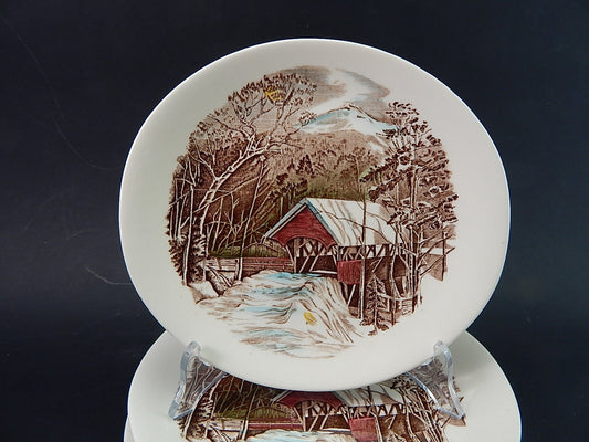 VINTAGE SET 6 PIATTI OVALI SEMI PORCELLANA JOHNSON BROS THE FRIENDLY VILLAGE