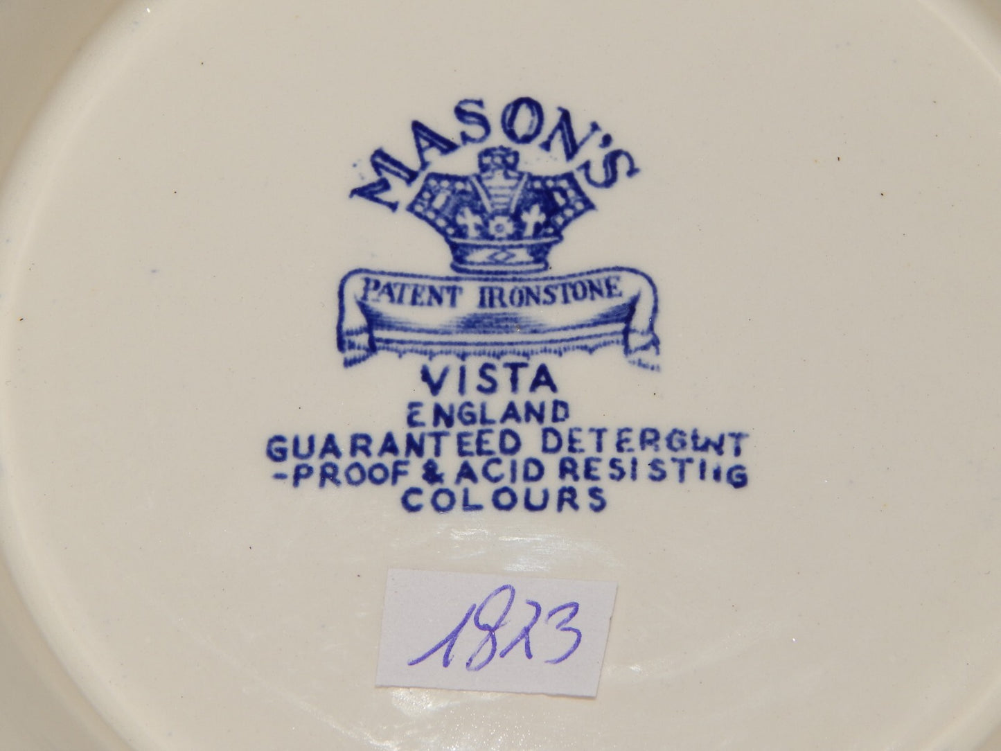 ANTICA LEGUMIERA CENTROTAVOLA CERAMICA INGLESE MASON’S DECORO VISTA BIANCO BLU