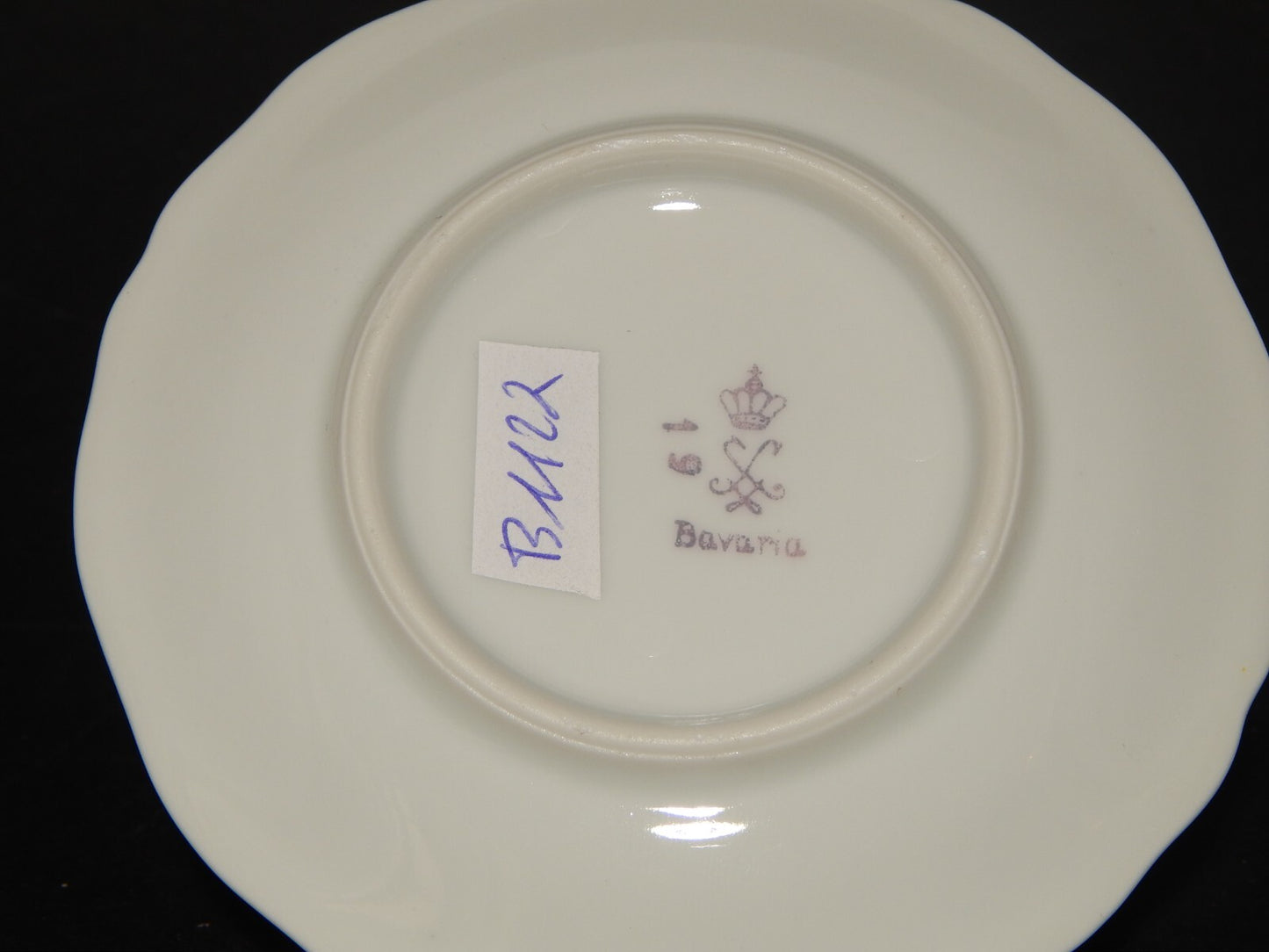 ANTICO SERVIZIO 6 TAZZINE CAFFE' PORCELLANA BIANCA E ORO BAVARIA OSCAR SCHALLER