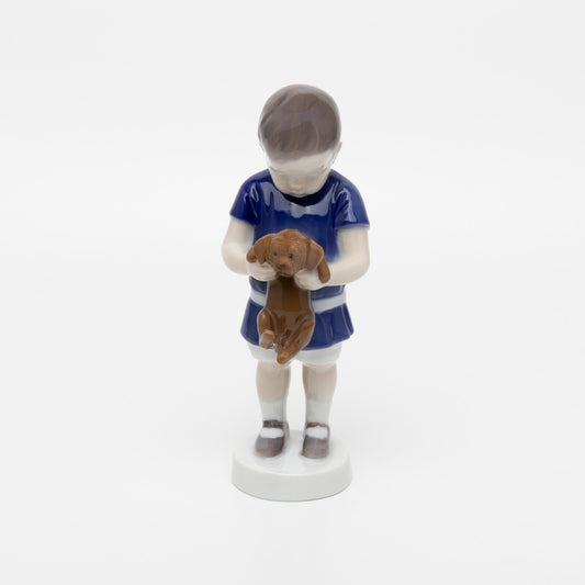 STATUINA PORCELLANA ROYAL COPENHAGEN BING&GRONDAHL "Ole con Cucciolo" CM 17x7