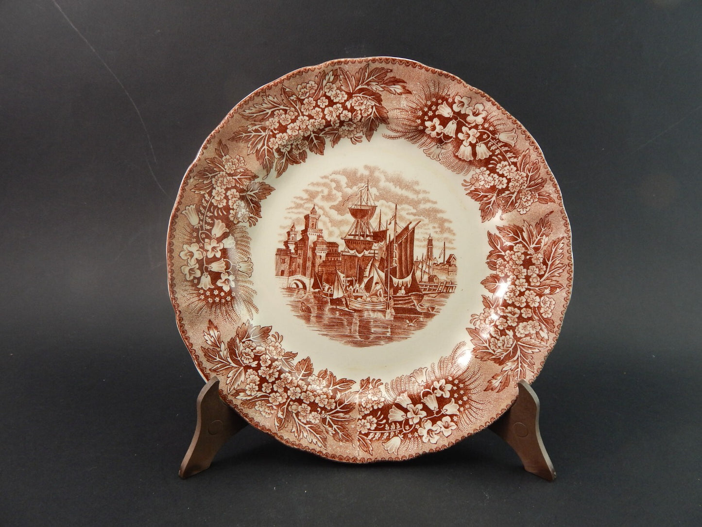 ANTICO PIATTO SEMI PORCELLANA RICHARD CERAMICHE MILANO DECORO FERRARA #1788