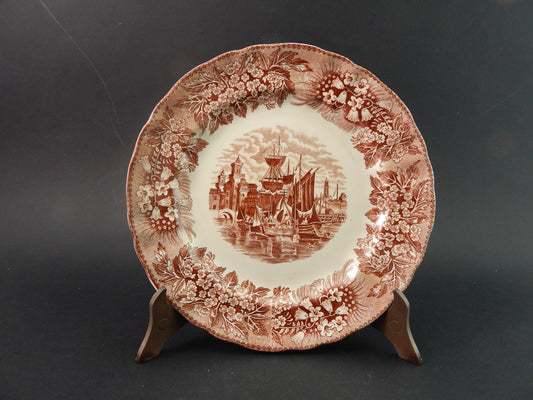 ANTICO PIATTO SEMI PORCELLANA RICHARD CERAMICHE MILANO DECORO FERRARA #1788