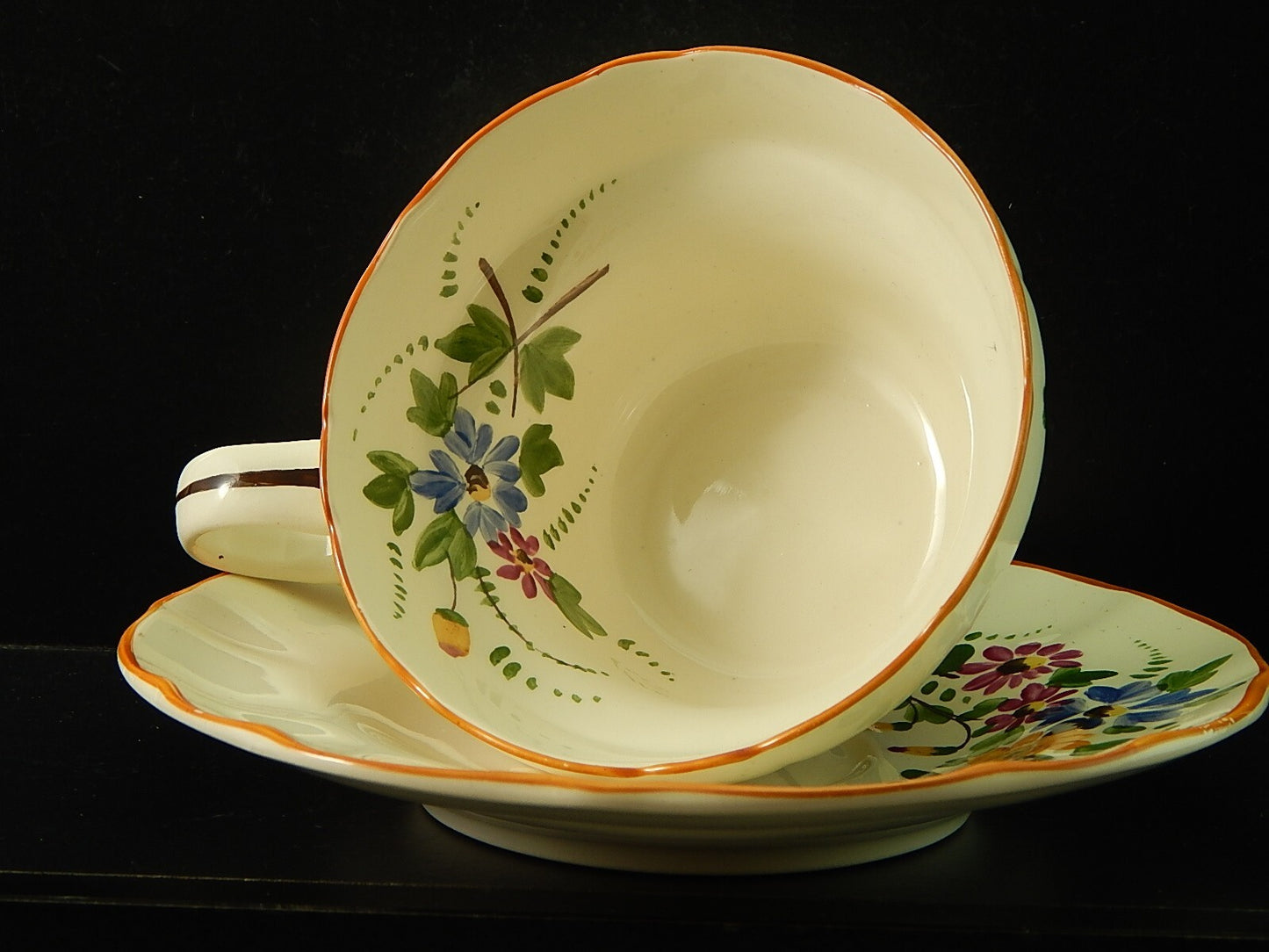 ANTICA TAZZA COLAZIONE CERAMICA VERBANUM STONE LAVENO DIPINTA FIRMATA ELENA 1934
