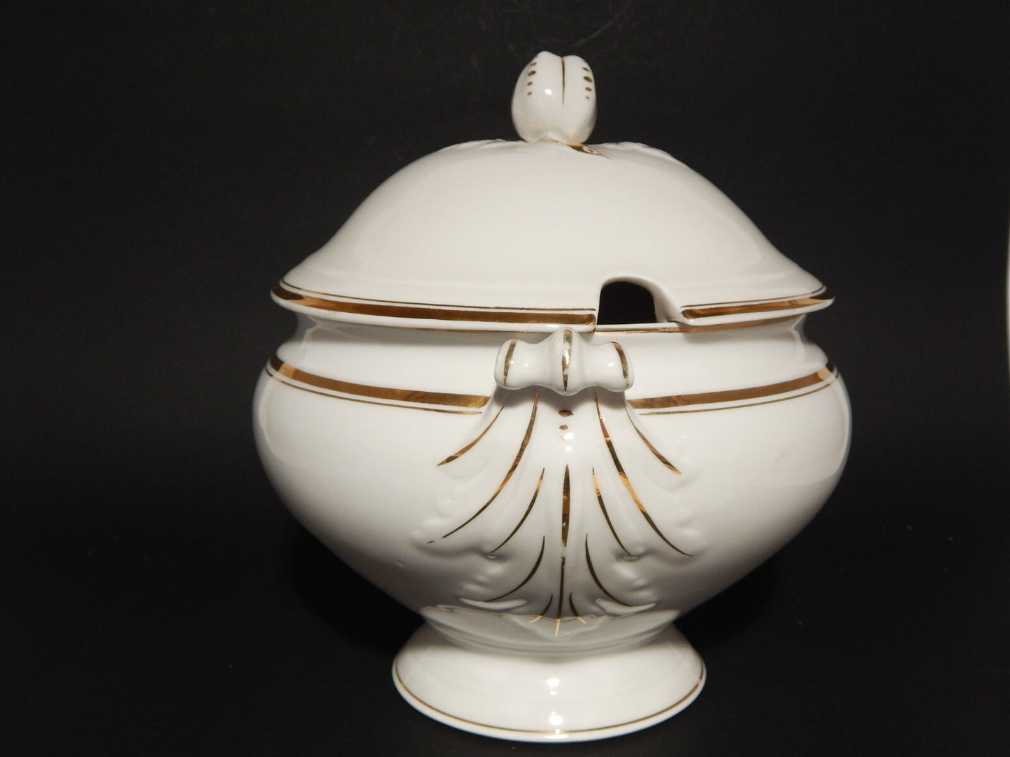 ANTICA PORCELLANA ZUPPIERA CENTROTAVOLA IMPERO CARL TIELSCH ALTWASSER FINE 800