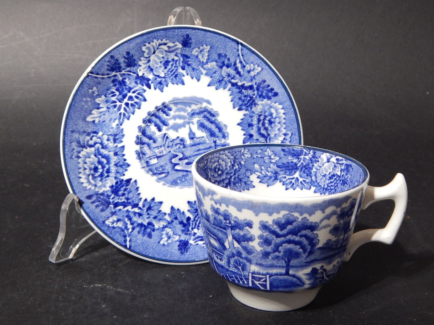 ANTICA TAZZA CERAMICA POTTERY ENOCH WOOD&SONS DECORO ENGLISH SCENERY