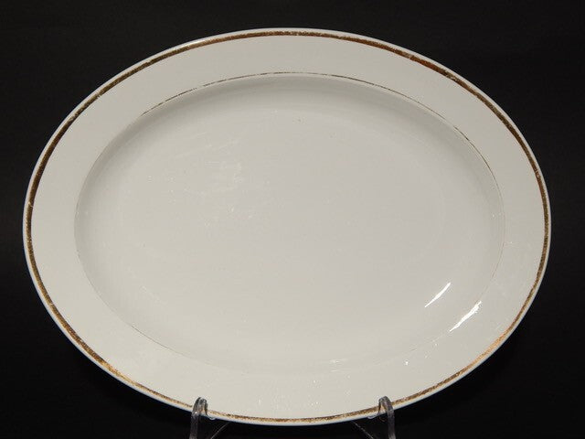 ANTICA RARO VASSOIO CERAMICA RICHARD MILANO FINE 800 BIANCO E ORO STILE IMPERO