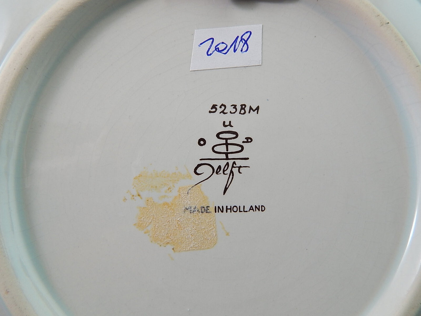 ANTICO PREZIOSO PIATTO CERAMICA POLICROMA COLLEZIONE OUD DELFT DIPINTO A MANO