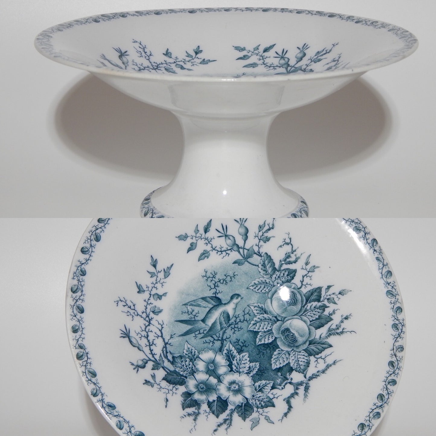 ANTICA RARA ALZATA CENTROTAVOLA CERAMICA RICHARD MILANO FINE 800 DEC. MATTINO #