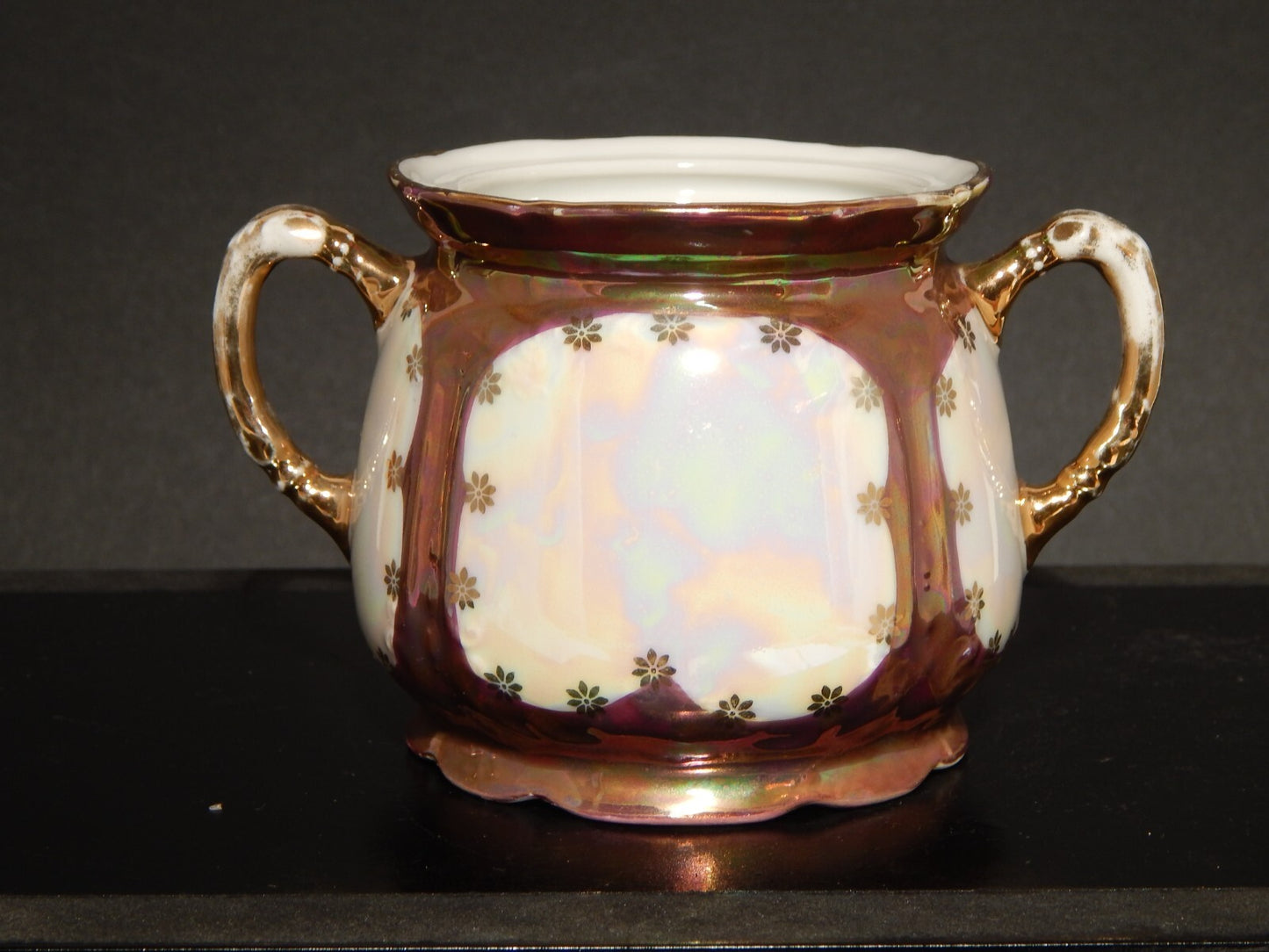 ANTICA LIBERTY PREZIOSA ZUCCHERIERA PORCELLANA GINORI 1896-1910 DECORO A LUSTRO