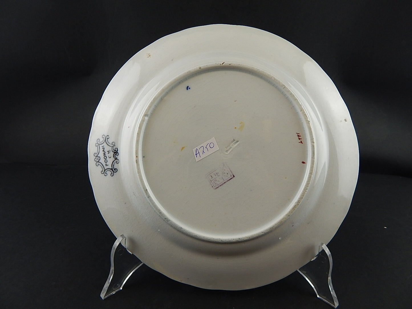 ANTICO RARO PREZIOSO PIATTO INGLESE CERAMICA CHARLES MEIGH POONAH DEL 1835