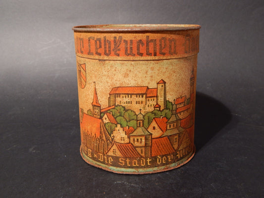 COLLEZIONE ANTICA ORIGINALE SCATOLA LATTA BISCOTTI ZENZERO METZGER NORIMBERGA