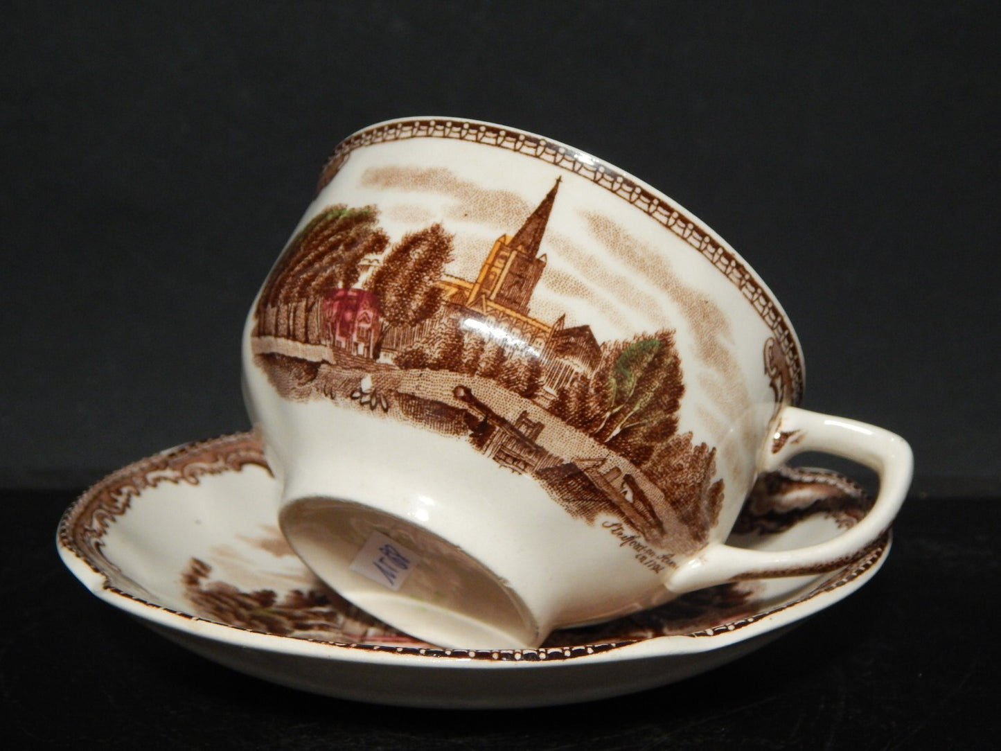 ANTICA TAZZA DA TE' PORCELLANA JOHNSON BROS OLD BRITAIN CASTLE MULTICOLOR