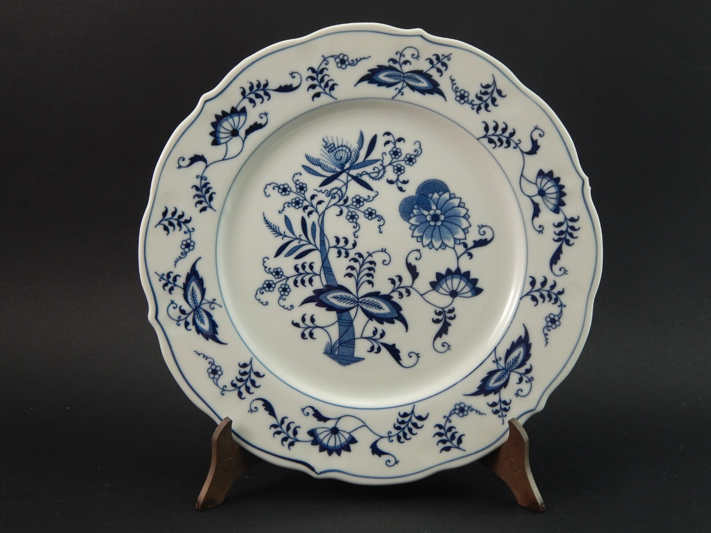 VINTAGE BLUE DANUBE LOTTO 3 PIATTI PORCELLANA TEDESCA BIANCA BLU CON DIFETTI