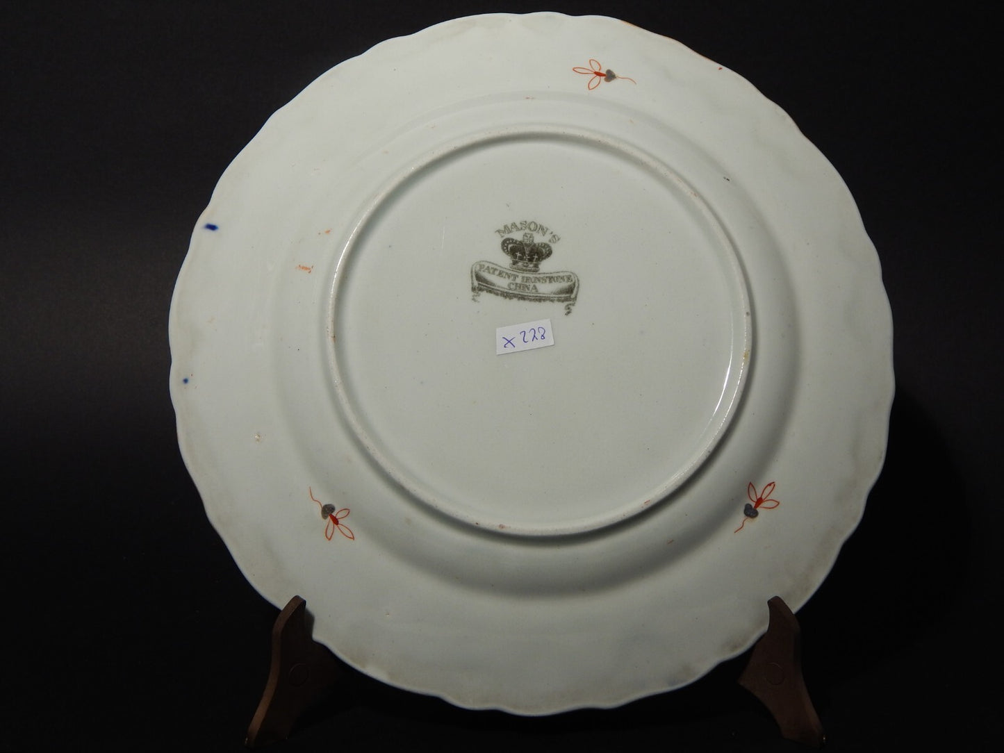 ANTICO RARISSIMO PIATTO IMARI CERAMICA MASON'S PATENT IRONSTONE CHINA META' 800