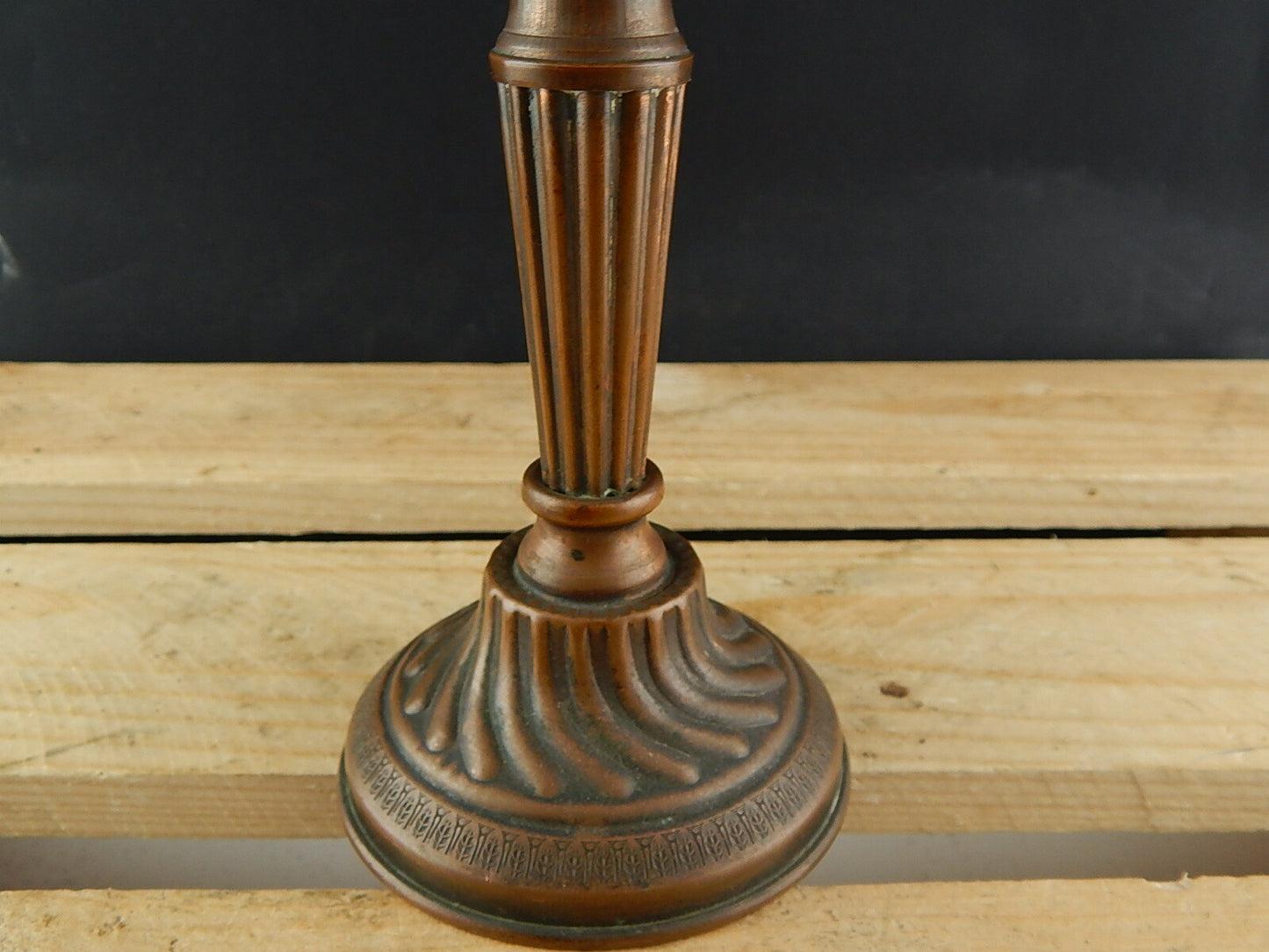 ANTICO CANDELABRO CANDELIERE PORTA CANDELA IN RAME PRIMO 900