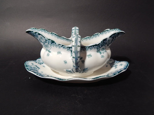 ANTICA RARA SALSIERA PORCELLANA INGLESE FURNIVALS FINE 800 ENGLISH ROSE