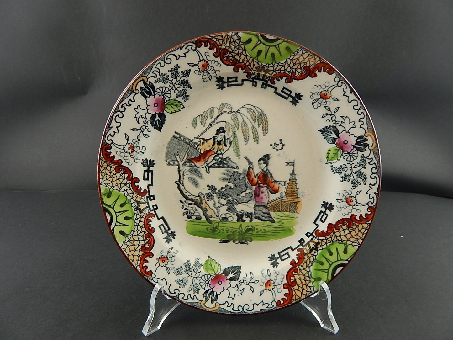 ANTICO PIATTO DESSERT SOCIETA' CERAMICA ITALIANA LAVENO SCI DECORO SIAM A734