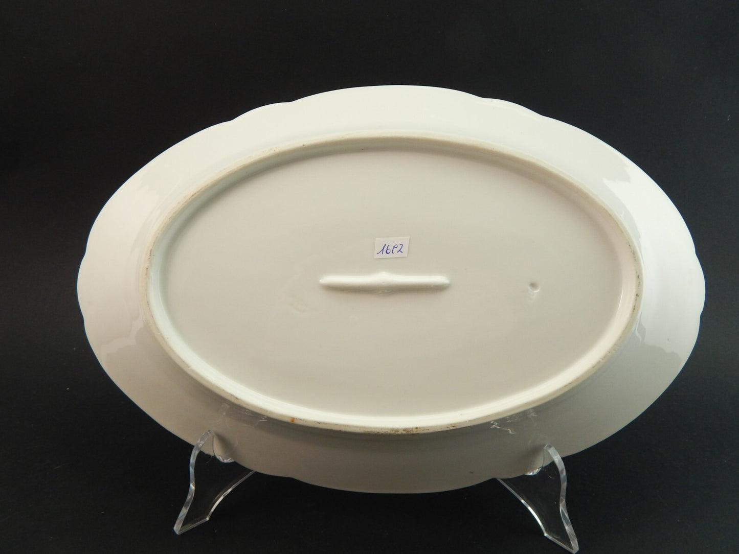 ANTICO LIMOGES VASSOIO OVALE FONDO PORCELLANA FINE 800 BOUQUET DI ROSE