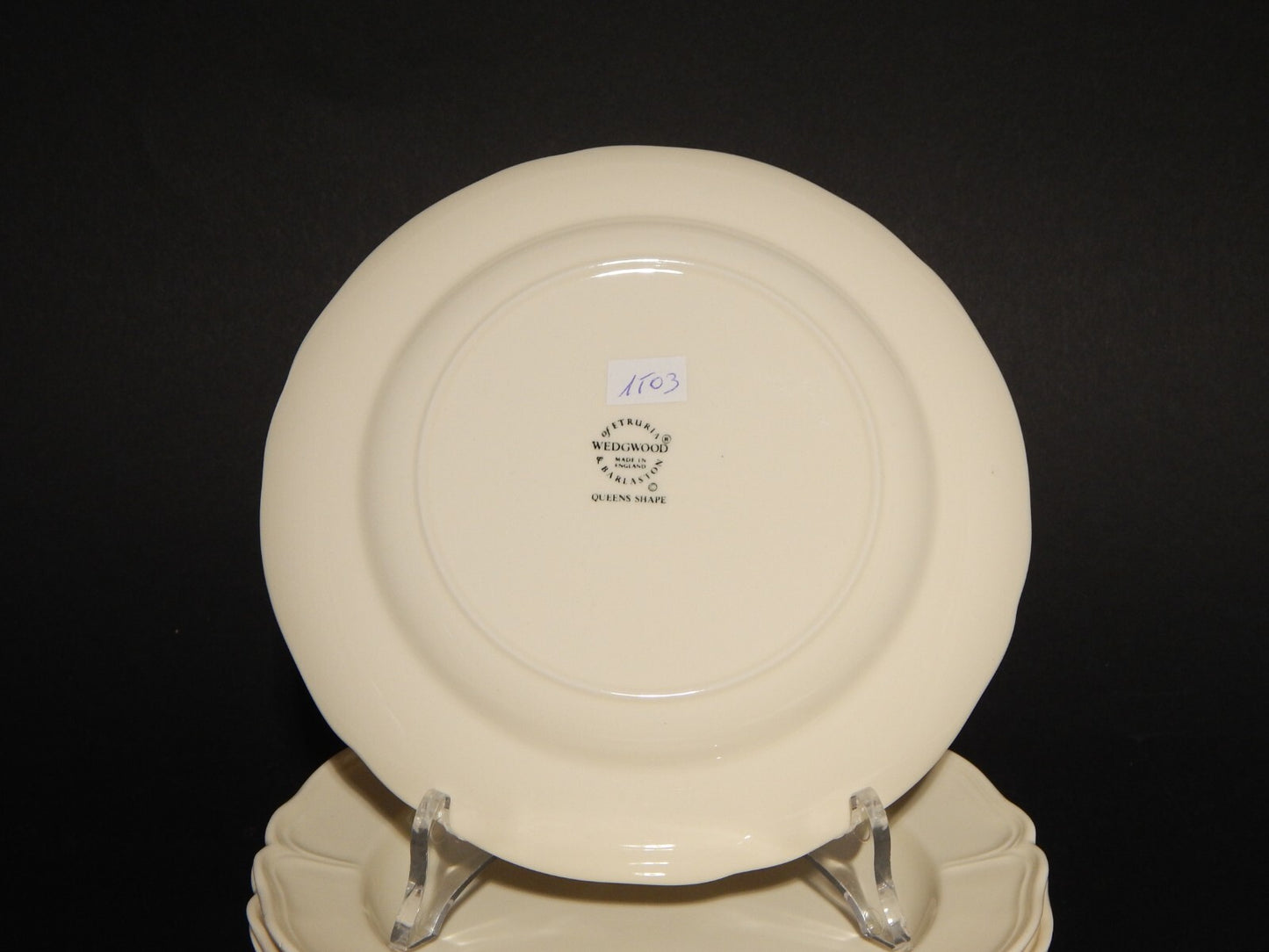 VINTAGE CERAMICA WEDGWOOD ETRURIA BARLASTON QUEENS SHAPE SET 6 PIATTI DESSERT